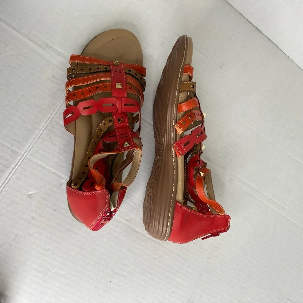 Lostisy Strappy Red Sandals NWOT